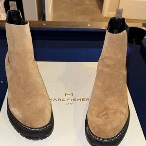 Marc Fisher Beige Suede Boots